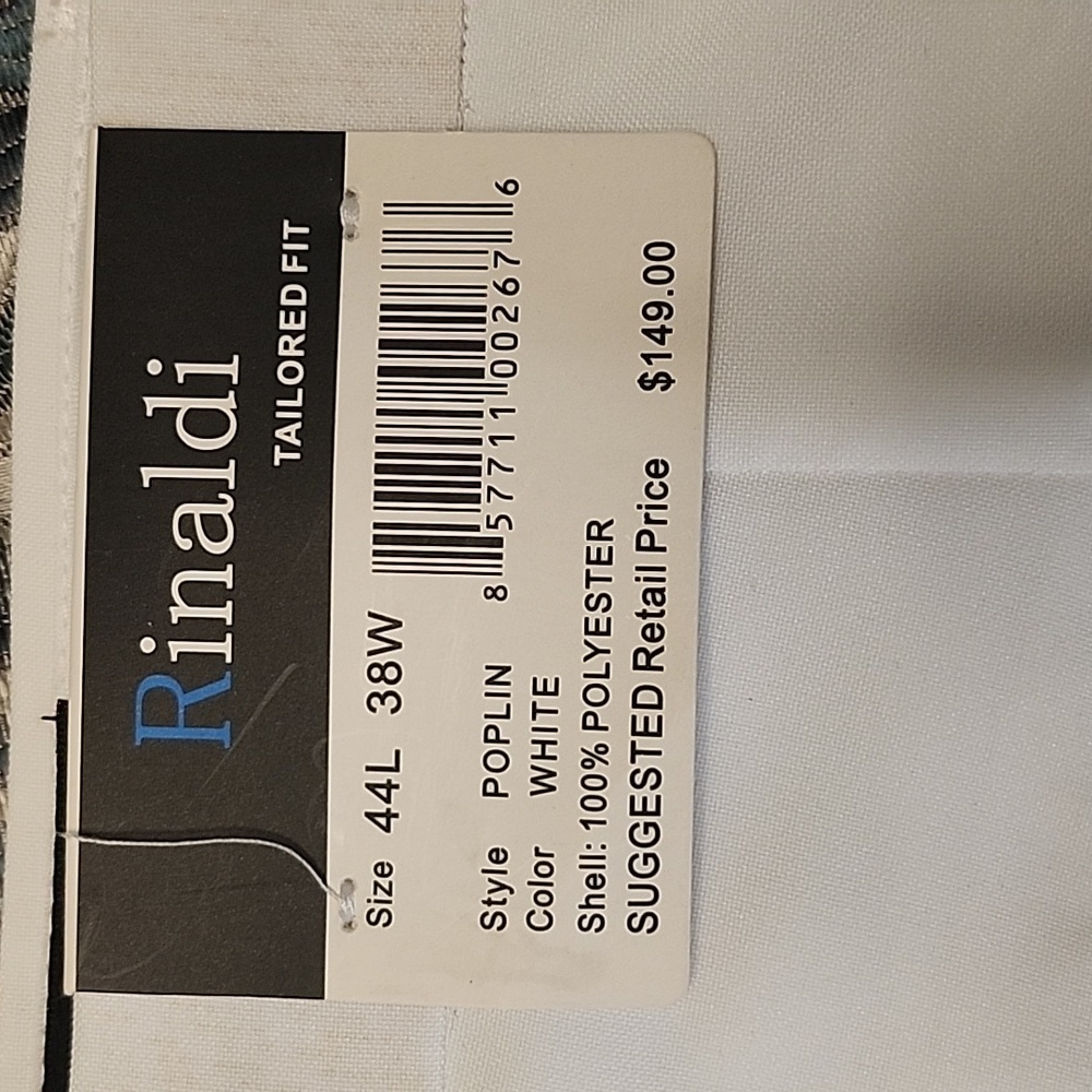 Nwt men white dress pants size 44L 38w